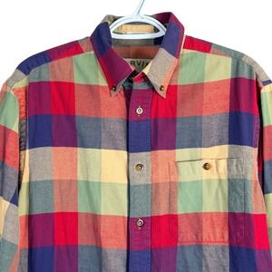 Orvis Flannel Shirt Mens M Multicolor Plaid Button Down Long Sleeve Cotton